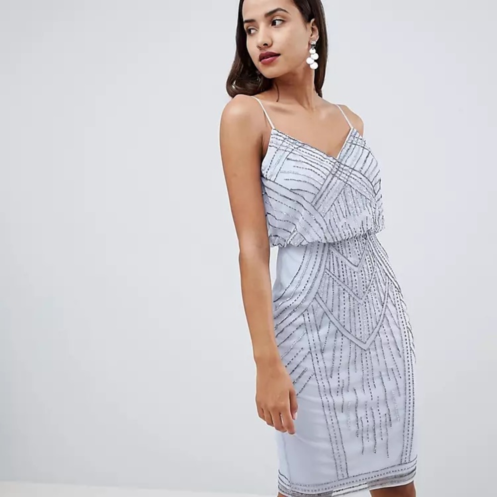 ASOS Lipsy London Embellished Midi Dress